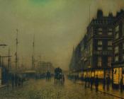 约翰 阿特金森 格里姆肖 : Liverpool Quay by Moonlight